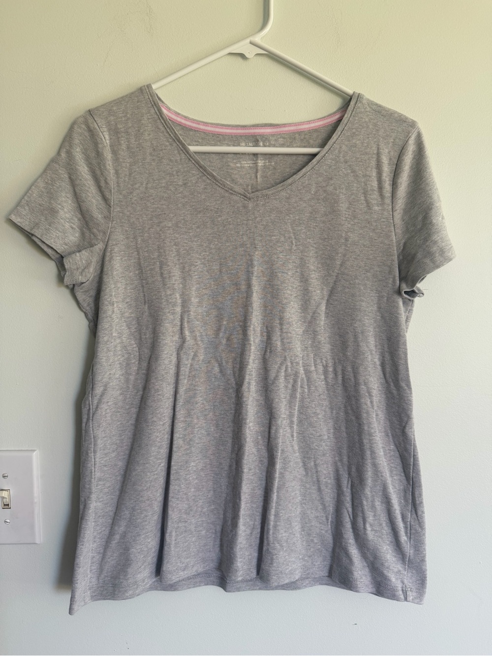 Talbots the Talbots Tee Gray V-Neck Women's Top - Comfortable Everyday Cotton